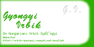 gyongyi vrbik business card